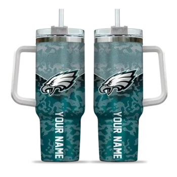 custom philadelphia eagles chevron stripe green curved tumbler best selling.webp