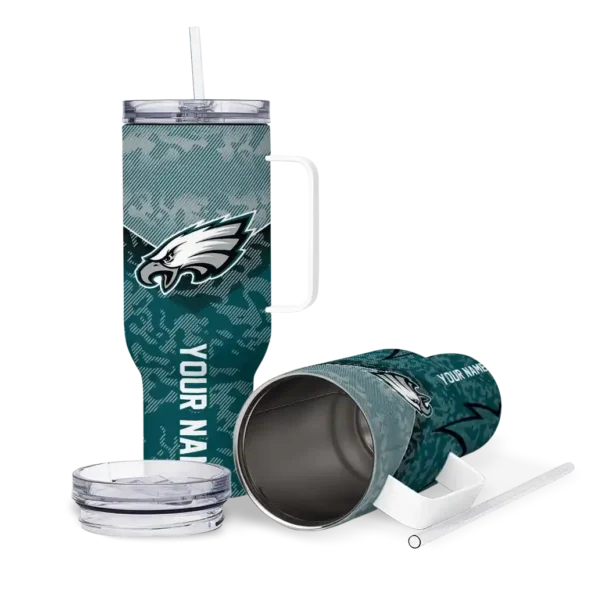 custom philadelphia eagles chevron stripe green curved tumbler high quality.webp
