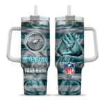 custom philadelphia eagles marbled stripes green curved tumbler best selling.webp