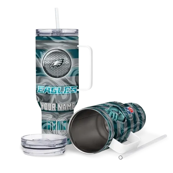 custom philadelphia eagles marbled stripes green curved tumbler high quality.webp