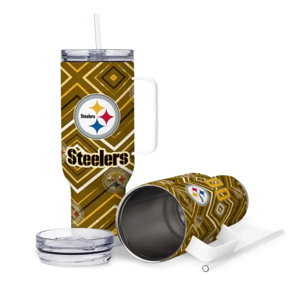 custom pittsburgh steelers bold diamonds gold curved tumbler high quality.webp