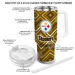 custom pittsburgh steelers bold diamonds gold curved tumbler best selling.webp