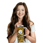 custom pittsburgh steelers bold diamonds gold curved tumbler best selling.webp