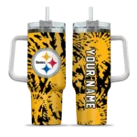 custom pittsburgh steelers burst swirl gold curved tumbler best selling.webp