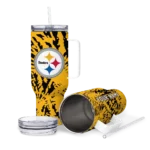 custom pittsburgh steelers burst swirl gold curved tumbler best selling.webp
