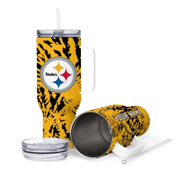 custom pittsburgh steelers burst swirl gold curved tumbler high quality.webp