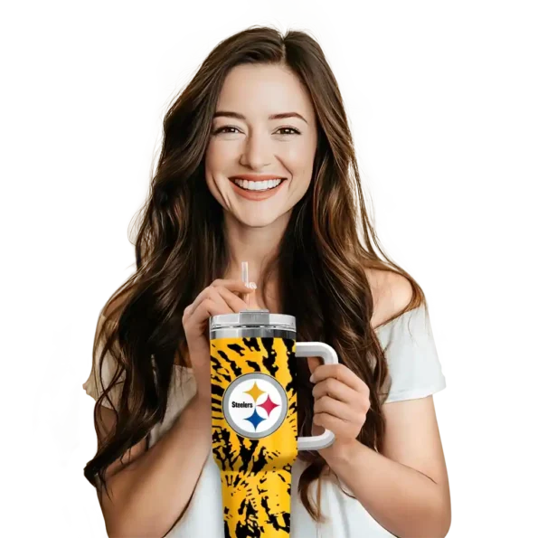 custom pittsburgh steelers burst swirl gold curved tumbler premium grade.webp