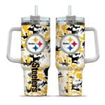 custom pittsburgh steelers camo mashup gold white curved tumbler best selling.webp