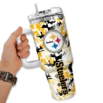 custom pittsburgh steelers camo mashup gold white curved tumbler best selling.webp
