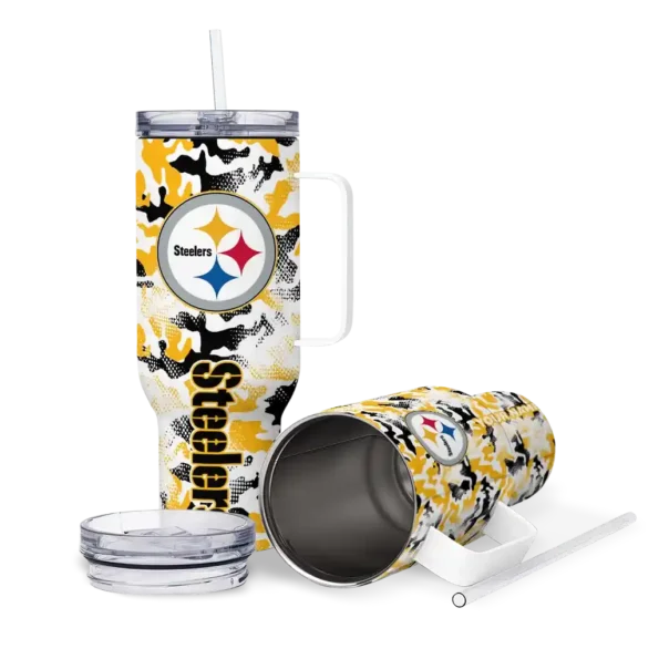 custom pittsburgh steelers camo mashup gold white curved tumbler high quality.webp