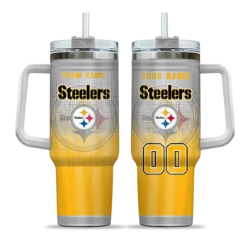 custom pittsburgh steelers gradient dots gold curved tumbler best selling.webp
