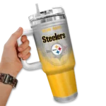 custom pittsburgh steelers gradient dots gold curved tumbler best selling.webp