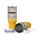 custom pittsburgh steelers gradient dots gold curved tumbler best selling.webp
