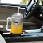 custom pittsburgh steelers gradient dots gold curved tumbler best selling.webp