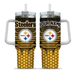 custom pittsburgh steelers hex texture gold curved tumbler best selling.webp