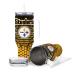 custom pittsburgh steelers hex texture gold curved tumbler best selling.webp