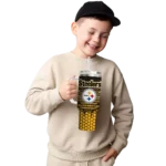 custom pittsburgh steelers hex texture gold curved tumbler best selling.webp