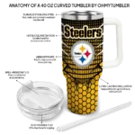 custom pittsburgh steelers hex texture gold curved tumbler best selling.webp