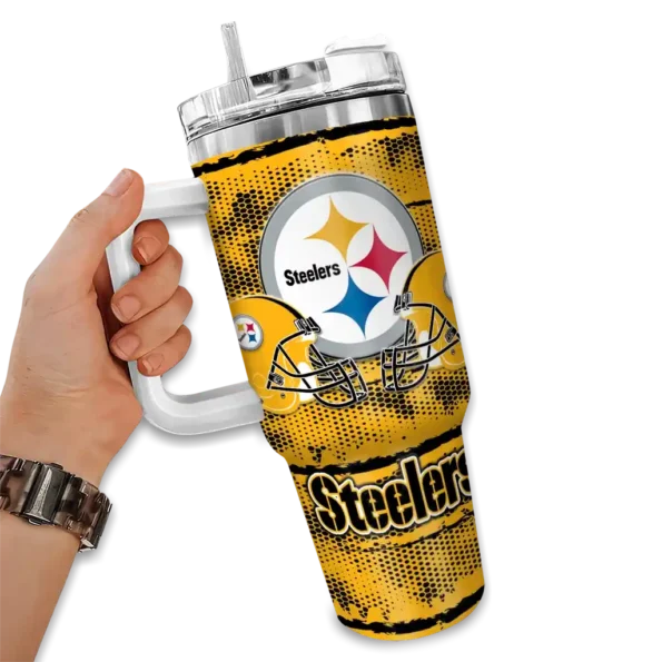 custom pittsburgh steelers honey streaks gold curved tumbler fashion forward.webp