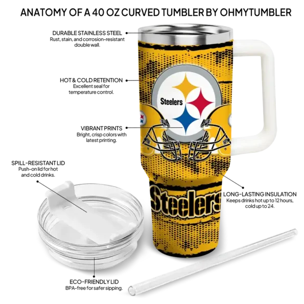 custom pittsburgh steelers honey streaks gold curved tumbler new arrival.webp