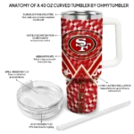 custom san francisco 49ers chevron angle red curved tumbler best selling.webp
