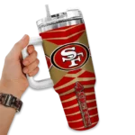 custom san francisco 49ers chevron layers red curved tumbler best selling.webp