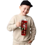 custom san francisco 49ers claw cut red black curved tumbler best selling.webp