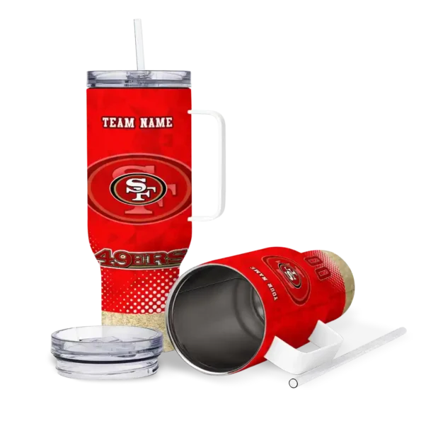 custom san francisco 49ers geometric prism red curved tumbler high quality.webp