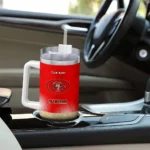 custom san francisco 49ers geometric prism red curved tumbler best selling.webp