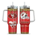 custom san francisco 49ers heart helmet motif red curved tumbler best selling.webp