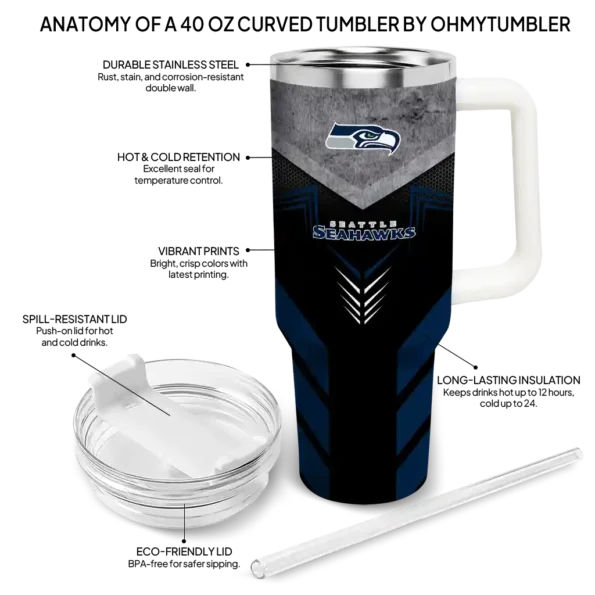 custom seattle seahawks arrow armor blue black curved tumbler new arrival.webp