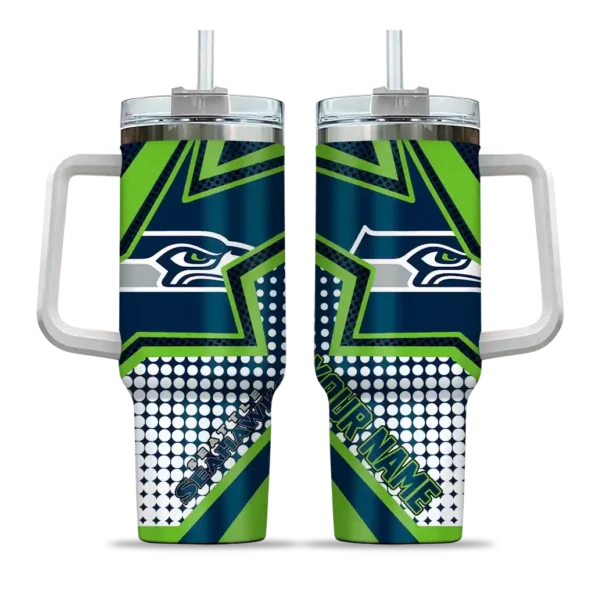 custom seattle seahawks arrow burst blue curved tumbler best selling.webp