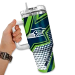custom seattle seahawks arrow burst blue curved tumbler best selling.webp
