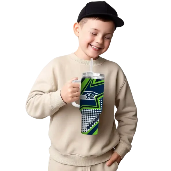 custom seattle seahawks arrow burst blue curved tumbler latest model.webp