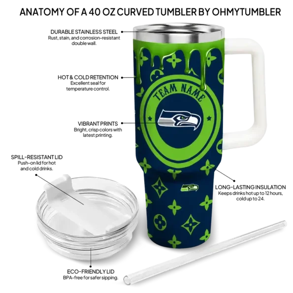 custom seattle seahawks bullseye drips blue curved tumbler new arrival.webp