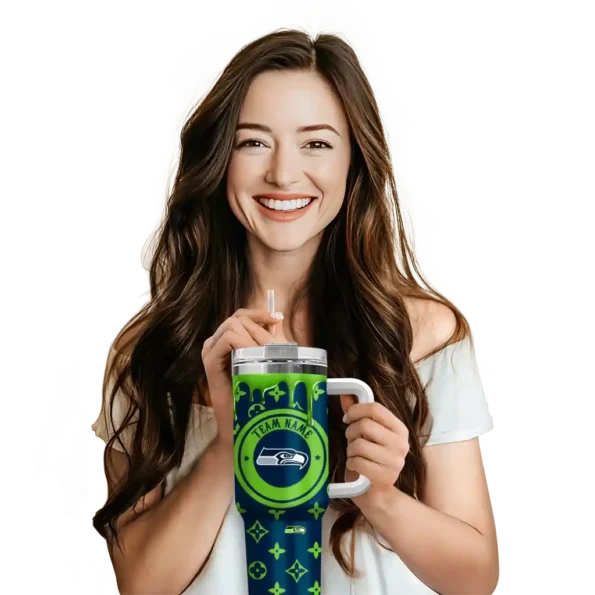 custom seattle seahawks bullseye drips blue curved tumbler premium grade.webp