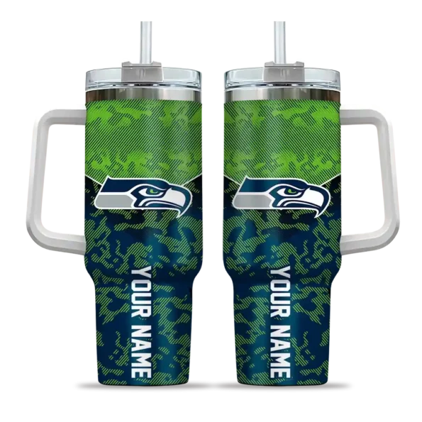 custom seattle seahawks chevron stripe blue curved tumbler best selling.webp