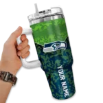 custom seattle seahawks chevron stripe blue curved tumbler best selling.webp