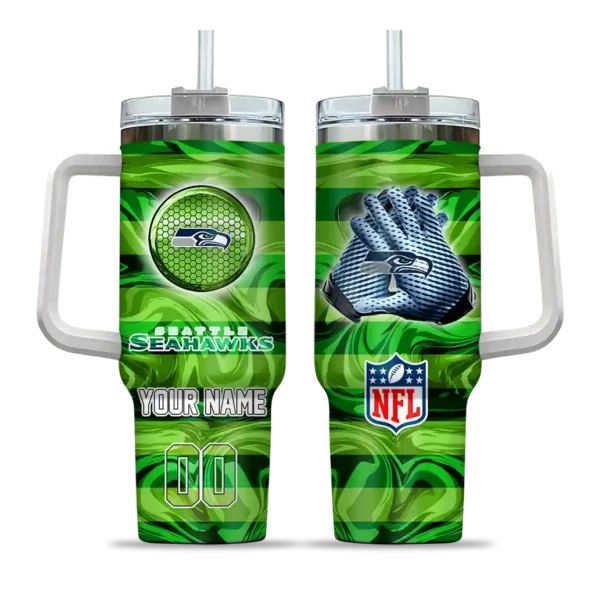 custom seattle seahawks marbled stripes blue curved tumbler best selling.webp