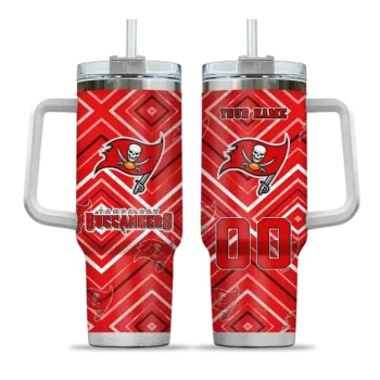 custom tampa bay buccaneers bold diamonds red curved tumbler best selling.webp