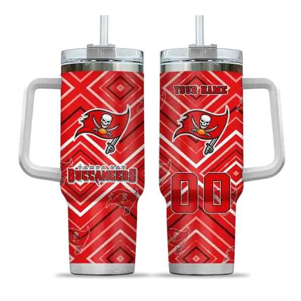 custom tampa bay buccaneers bold diamonds red curved tumbler best selling.webp