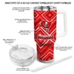 custom tampa bay buccaneers bold diamonds red curved tumbler best selling.webp