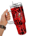 custom tampa bay buccaneers burst swirl red curved tumbler best selling.webp