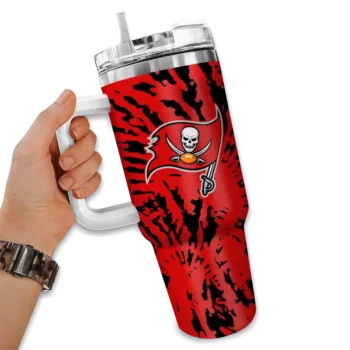 custom tampa bay buccaneers burst swirl red curved tumbler fashion forward.webp