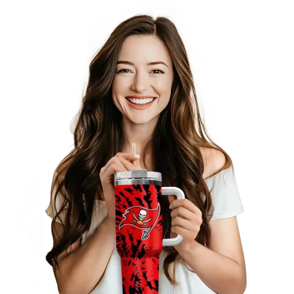 custom tampa bay buccaneers burst swirl red curved tumbler premium grade.webp