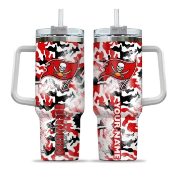 custom tampa bay buccaneers camo mashup red white curved tumbler best selling.webp