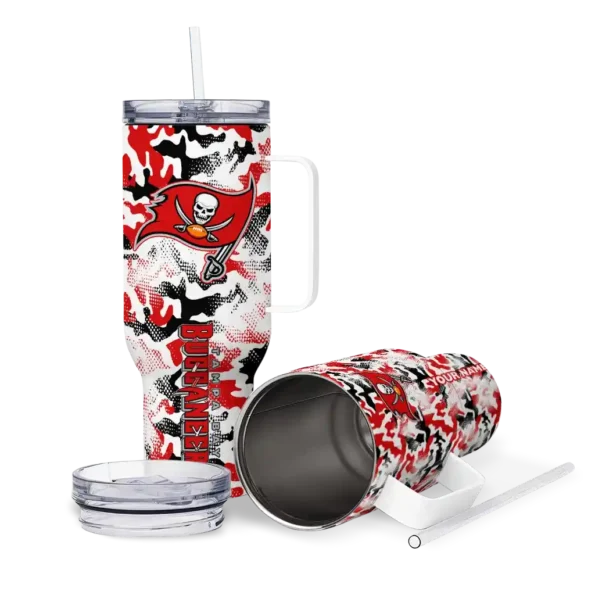 custom tampa bay buccaneers camo mashup red white curved tumbler high quality.webp