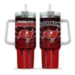 custom tampa bay buccaneers hex texture red curved tumbler best selling.webp