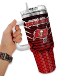custom tampa bay buccaneers hex texture red curved tumbler best selling.webp