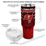 custom tampa bay buccaneers hex texture red curved tumbler best selling.webp
